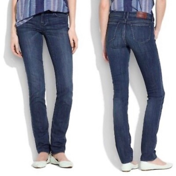 Madewell Denim - Madewell Rail Straight dark wash slight stretch mid rise jeans SIZE 32